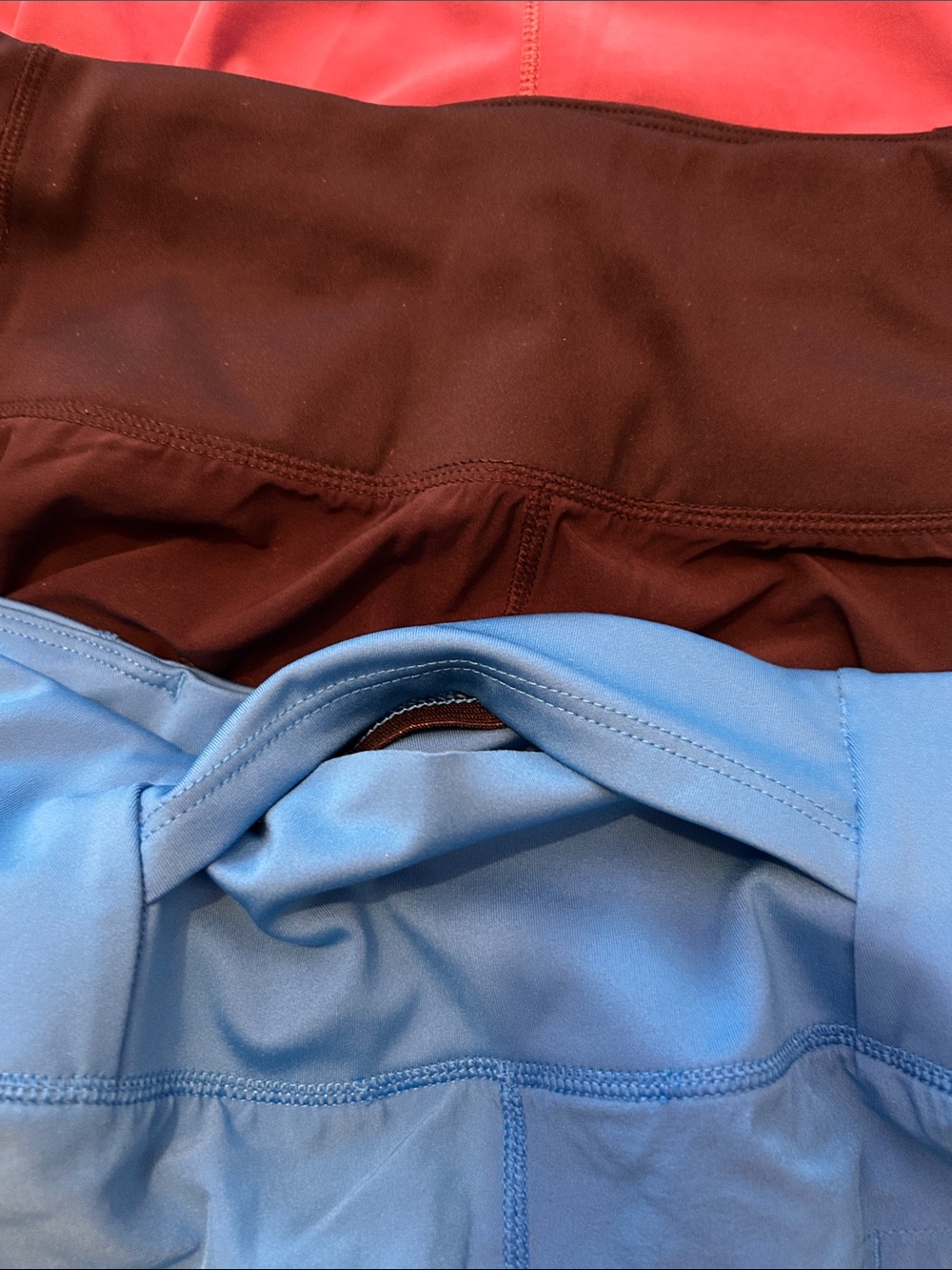Brooks Women's Athletic Shorts - Blue, Black, Mauve - Picture 3 of 5